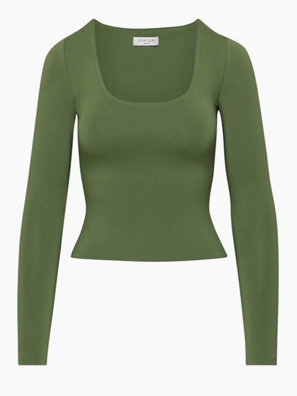 Aritzia Contour Scoopneck Long Sleeve Tee in Sencha Green